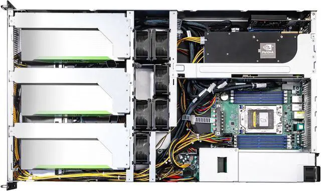 Alt view image 4 of 5 - Asrock Rack 2U4G-ROME/2T 2U Rackmount GPU Barebone AMD SP3 LGA4094 EPYC 7002/7001 series 4 GPU 10G base-T