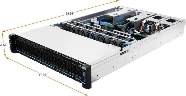 Alt view image 3 of 5 - ASRock Rack RM23724-C622LM/22E 2U Rackmount Server Barebone LGA 3647 Intel C622 Supports DDR4 2933*/2666/2400/2133 RDIMM/LR DIMM, Intel Optane DC Persistent Memory in memory mode* *supported with 2nd Gen. Intel Xeon Scalable Processors only