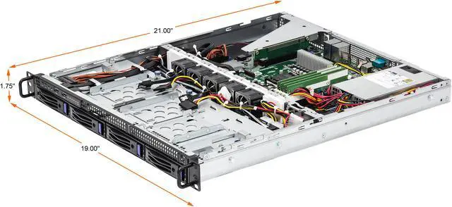 Alt view image 2 of 4 - ASRock Rack 1U4LW-C252 1U Rackmount Server Barebone LGA 1200 Intel C252 DDR4 3200