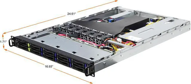Alt view image 4 of 7 - ASRock Rack 1U8S2E-ROME/2T 1U Rackmount Server Barebone Single Socket SP3 (LGA4094) Supports DDR4 288-pin