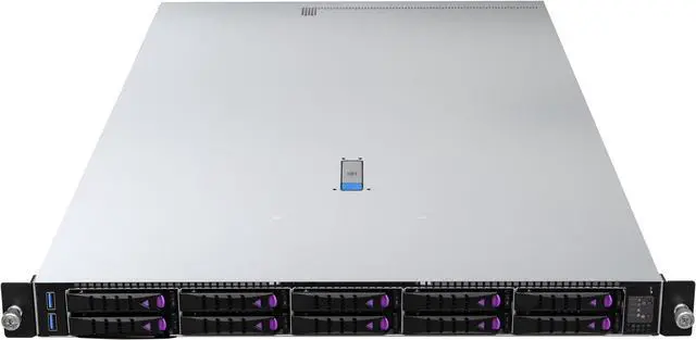Alt view image 2 of 5 - Asrock Rack 1U10E-MILAN2 1U Rackmount Storage Server Barebone 10 NVMe bays AMD EPYC™ 7003 (with AMD 3D V-Cache™ Technology*)/7002 Processors Dual Socket SP3 (LGA4094) Milan