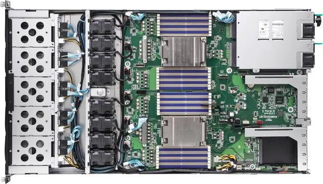 Alt view image 4 of 5 - Asrock Rack 1U10E-MILAN2 1U Rackmount Storage Server Barebone 10 NVMe bays AMD EPYC™ 7003 (with AMD 3D V-Cache™ Technology*)/7002 Processors Dual Socket SP3 (LGA4094) Milan