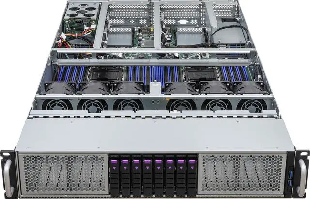 Main image of ASRock Rack 2U4G8E-EGS2 2U Rackmount GPU Server Barebone Intel Dual Socket 4th Gen Intel® Xeon® Scalable Processors (LGA 4677) C741 4 FHFL PCIe5.0 x16 Support up to 4 GPUs 8 Hot-swap 2.5" NVMe (PCIe5.0)