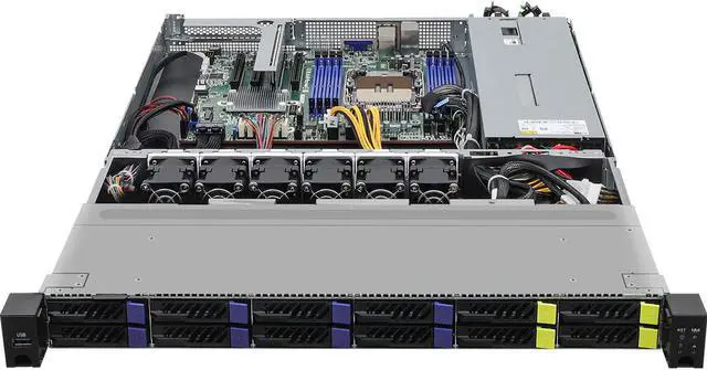 Main image of ASRock Rack 1U8S4E-EGS/2T 1U Rackmount Storage/General Server Barebone Single Socket E 4th Gen Intel® Xeon® Scalable processor (LGA 4677),PCIe5.0 Dual 10G LAN 8 SATA 4NVMe 2.5" Hot-swap