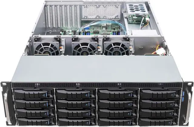 Alt view image 2 of 5 - ASRock Rack Server Barebone 3U16L2S-SIENA 3U Single Socket SP6 (LGA 4844), supports AMD EPYC 8004 series processors 16 Hot-swap 3.5" SATA drive