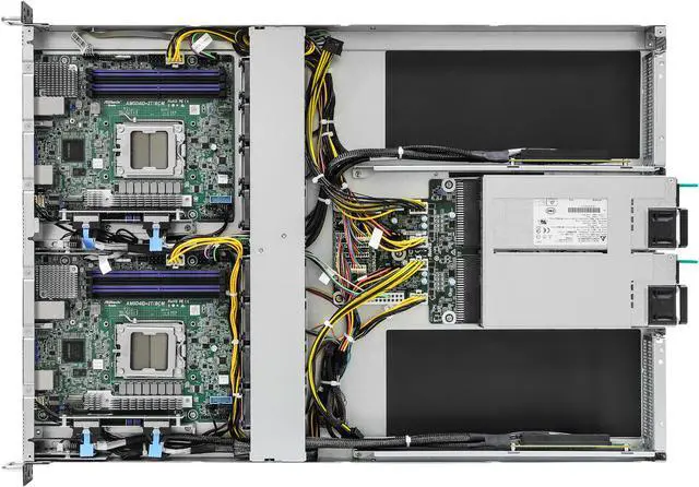 Alt view image 4 of 4 - ASRock Rack Server Barebone 1U2N2G-AM5/2T 1U Single Socket AM5 (LGA 1718), supports AMD EPYC 4005/4004 and AMD Ryzen 9000/8000/7000 Series Processors