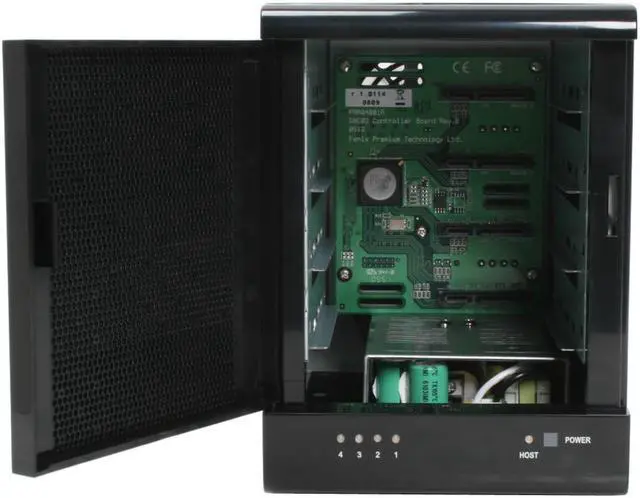 Alt view image 5 of 11 - CFI CFI-B4043ERGG JBOD/Span/Mirror/Stripe/RAID-5/RAID-10 4 3.5" Drive Bays eSATA (3.0 Gbps) 4-Bay eSATA Port Multiplier RAID Enclosure