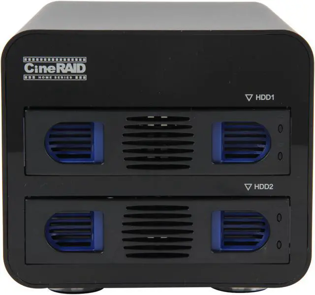 Alt view image 2 of 6 - CineRAID CR-H252 Hardware RAID, Supports RAID 0, 1, JBOD 2 3.5" Drive Bays USB 3.0 (Backwards Compatible to USB 2.0) 2-Bay RAID/JBOD Enclosure