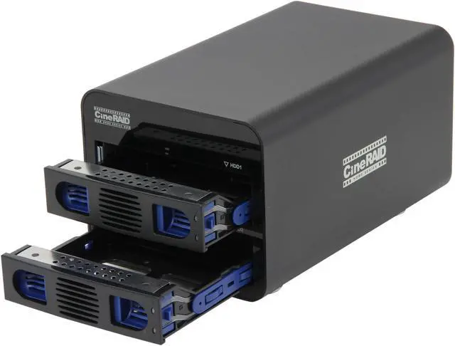 Alt view image 5 of 6 - CineRAID CR-H252 Hardware RAID, Supports RAID 0, 1, JBOD 2 3.5" Drive Bays USB 3.0 (Backwards Compatible to USB 2.0) 2-Bay RAID/JBOD Enclosure