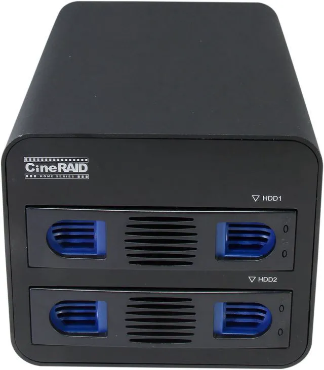 Alt view image 2 of 7 - CineRAID CR-H252B Dual 3.5 Bay Quiet USB 3.0 RAID Enclosure (No Drives)