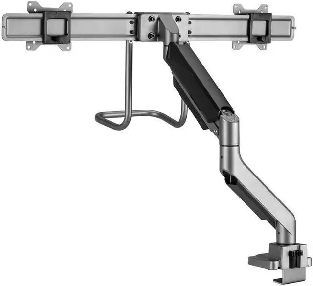 Alt view image 2 of 8 - Amer Pneumatic Dual Monitor Arm With Handlebar Designed for 17"-32" monitors up to 9kg/19.8lbs (per screen) HYDRA2HANDLEBAR