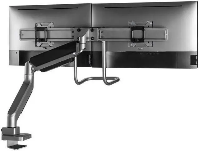 Alt view image 5 of 8 - Amer Pneumatic Dual Monitor Arm With Handlebar Designed for 17"-32" monitors up to 9kg/19.8lbs (per screen) HYDRA2HANDLEBAR