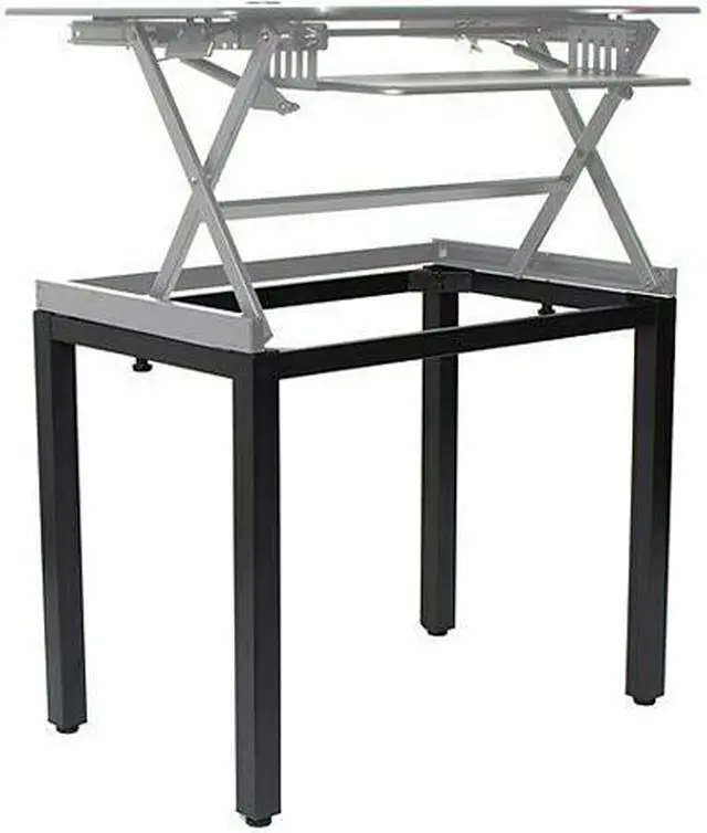 Alt view image 2 of 3 - rocelco desk deluxe floor stand legs for dadr-40 and dadr-46 (r dadrb-fs), 40-46", black