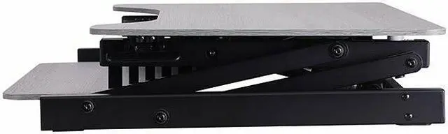 Alt view image 3 of 8 - rocelco 37.5" deluxe height adjustable standing desk converter - quick sit stand up dual monitor riser - gas spring assist comp