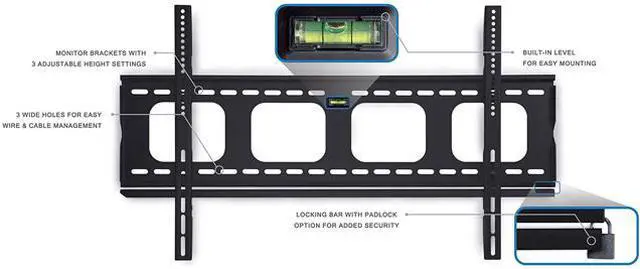Main image of Relaunch Mount-It MI-305L extended size heavy-duty flat TV wall mount meets most of wall