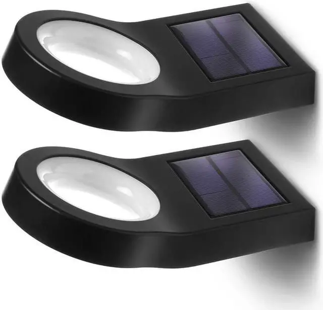 Main image of Home Zone Security Solar Wall Light - Decorative Motion Sensor Modern Outdoor Patio Sconce Light with No Wiring Required, 2-Pack, Black, ELI0990V