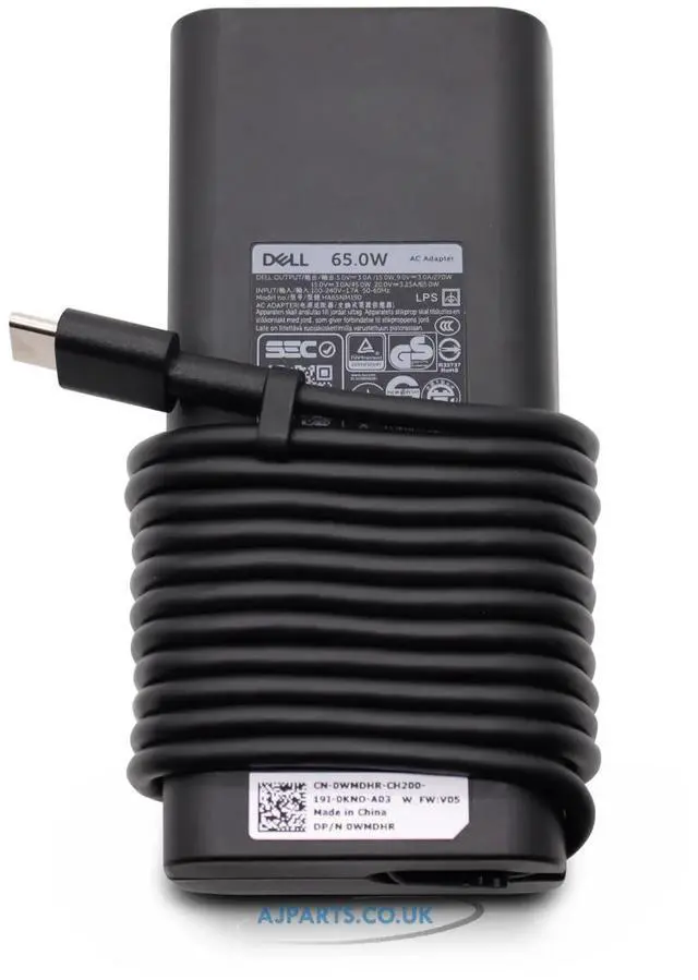Main image of Dell RGF3F AC Power Adapter with USB-C Connector - 65 Watts - 3.25 Amperes - 20 Volts