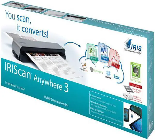 Main image of I.R.I.S IRIScan Up to 600 dpi USB Anywhere 3 (457485) Mobile Scanner