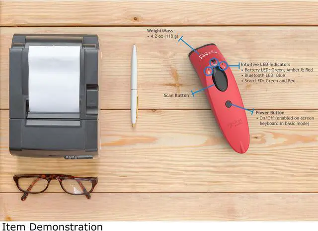 Alt view image 4 of 5 - Socket Communications - CX3391-1849 - SocketScan S700, 1D Imager Barcode Scanner, Red - S700, 1D Imager Bluetooth