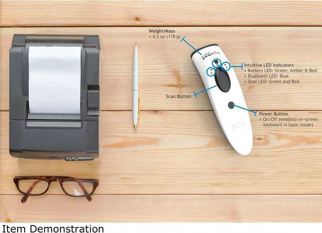 Alt view image 4 of 5 - Socket Mobile SocketScan S730 1D Laser Barcode Scanner with Bluetooth, White - CX3406-1864