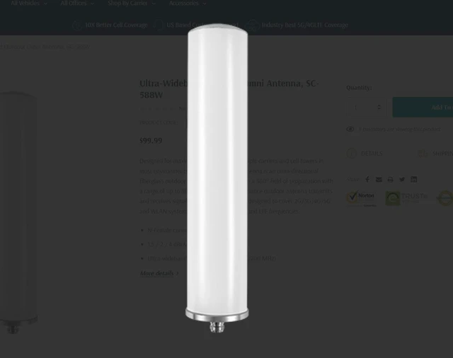 Main image of SureCall Ultra-Wideband Outdoor Omni Antenna, SC-588W