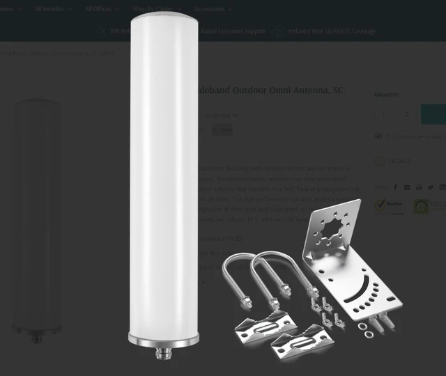 Alt view image 2 of 2 - SureCall Ultra-Wideband Outdoor Omni Antenna, SC-588W