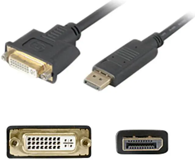 Main image of AddOn DISPLAYPORT2DVI AddOn 20.00cm (8.00in) DisplayPort Male to DVI-I (29 pin) Female Black Adapter Cable - 100% compatible with select devices.