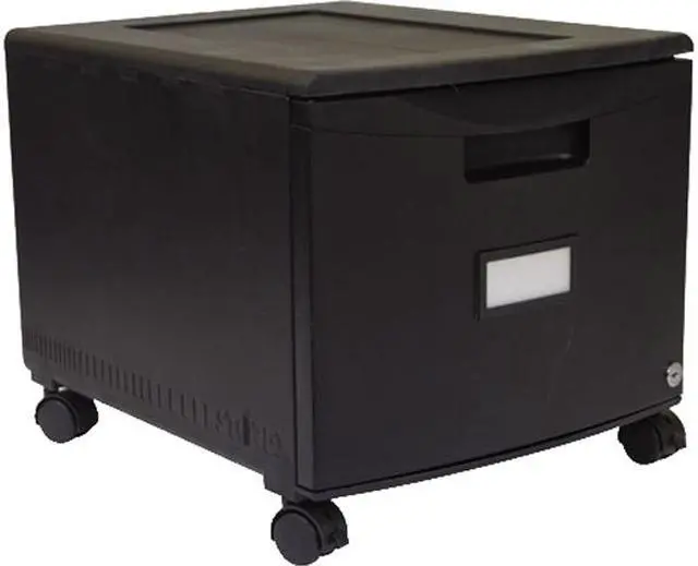 Main image of Storex Single-Drawer Mobile Filing Cabinet 14-3/4w x 18-1/4d x 12-3/4h Black