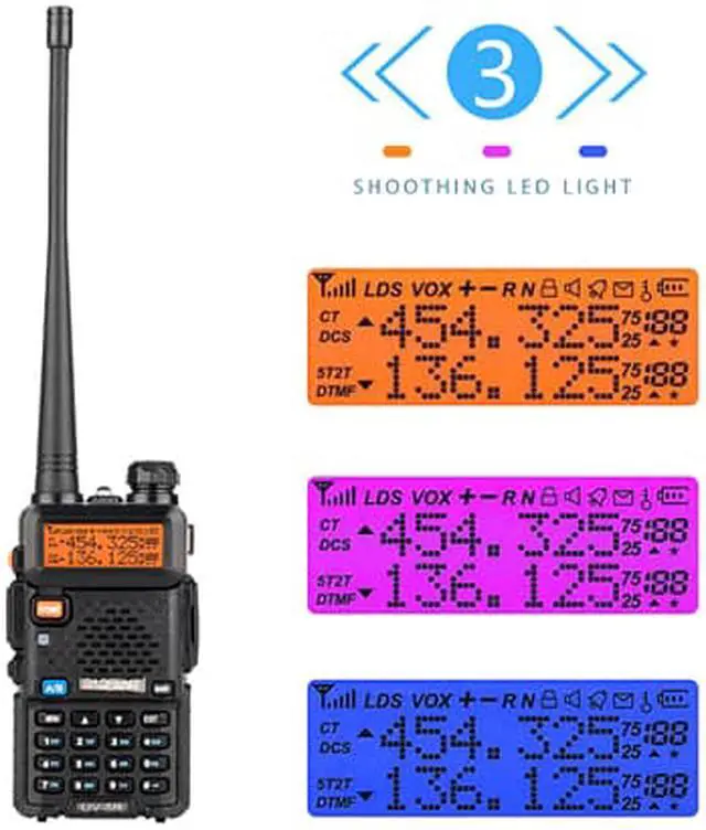 Alt view image 5 of 7 - BAOFENG UV-5R Two Way Ham Radio Dual Band 136-174/400-520Mhz 5W Walkie Talkie US