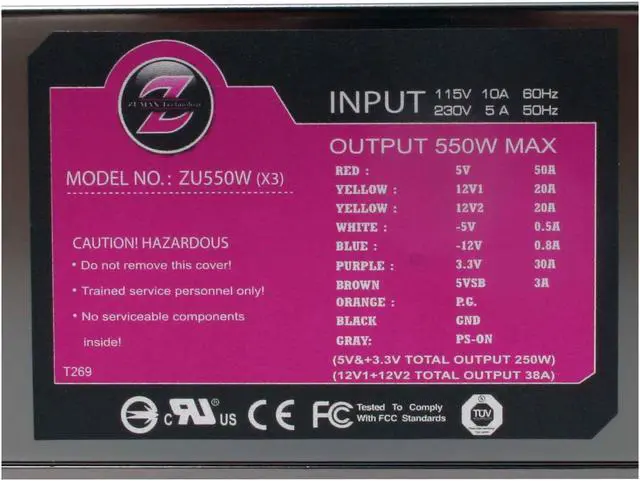 Alt view image 4 of 8 - TOPOWER X3 Series ZU-550W 550 W ATX12V Version 2.0 / EPS12V SLI Ready Power Supply