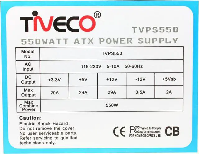 Alt view image 5 of 7 - ePOWER TVPS550 550 W ATX12V Power Supply