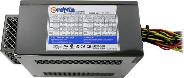 Alt view image 3 of 8 - E-POWER EP-450P5-L1 450 W ATX12V Non-Modular 450W ATX 12V Power Supplies