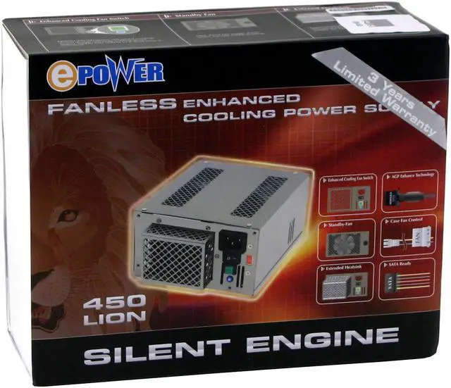 Alt view image 7 of 8 - E-POWER EP-450P5-L1 450 W ATX12V Non-Modular 450W ATX 12V Power Supplies