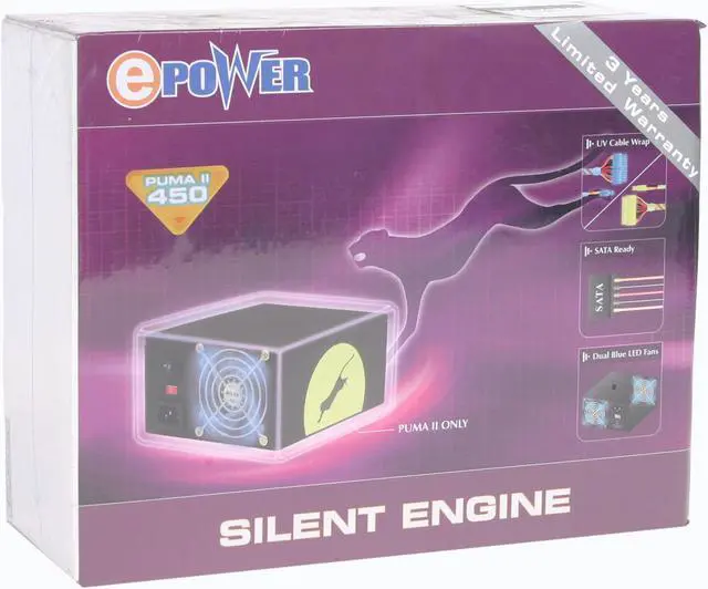 Alt view image 9 of 9 - ePOWER Puma II EP-450XP-P2B 450 W ATX12V Power Supply
