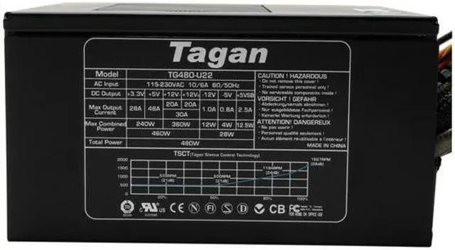 Alt view image 5 of 7 - Tagan TG-480-U22 480 W ATX SLI Ready Power Supply