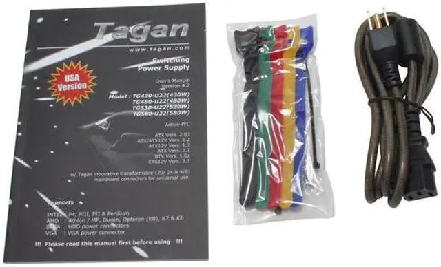 Alt view image 6 of 7 - Tagan TG-480-U22 480 W ATX SLI Ready Power Supply