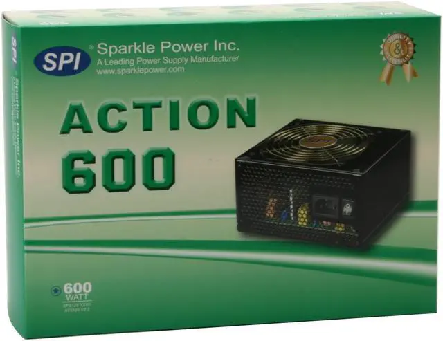 Alt view image 7 of 7 - SPARKLE R-SPI600GLN 600 W ATX12V / EPS12V SLI Ready CrossFire Ready 80 PLUS Certified Active PFC Power Supply