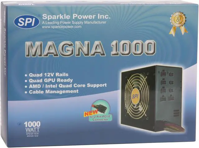 Alt view image 9 of 9 - SPARKLE Magna R-SPI1000GCM 1000 W ATX12V / EPS12V SLI Ready CrossFire Ready 80 PLUS Certified Modular Active PFC Power Supply