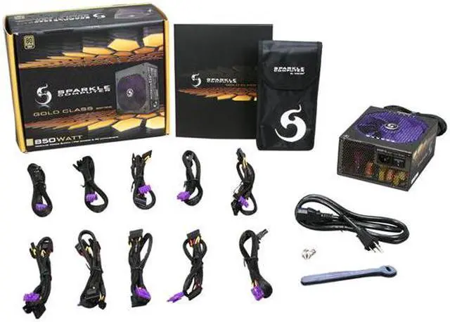 Alt view image 7 of 7 - Sparkle Computer Corp GOLD CLASS SCC-850AF 850 W ATX12V / EPS12V 80 PLUS GOLD Certified Modular Active, 0.99PF Typical PFC Power Supply