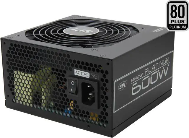 Main image of SPARKLE R-FSP600-80ETN 600 W ATX12V V2.3 / EPS12V V2.92 SLI Ready CrossFire Ready 80 PLUS PLATINUM Certified Active PFC Power Supply
