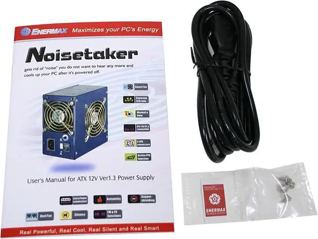 Alt view image 4 of 7 - ENERMAX Noisetaker EG375AX-VE-SFMA 370 W ATX Active PFC Power Supply
