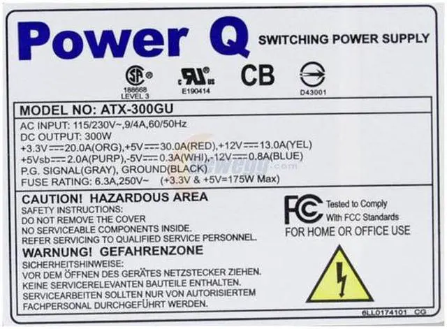 Alt view image 3 of 6 - SPARKLE Power Q ATX-300GU 300 W ATX Power Supply - OEM
