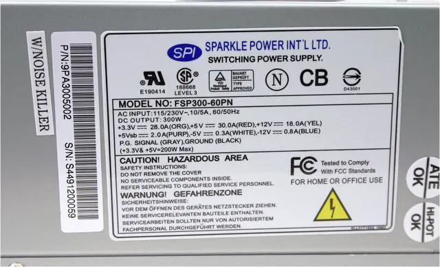 Alt view image 3 of 6 - SPARKLE FSP300-60PN 300 W ATX Power Supply - OEM