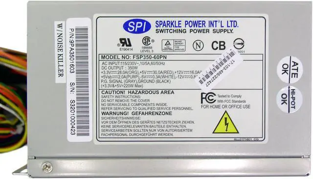 Alt view image 6 of 7 - SPARKLE FSP350-60PN 350 W ATX Power Supply - OEM