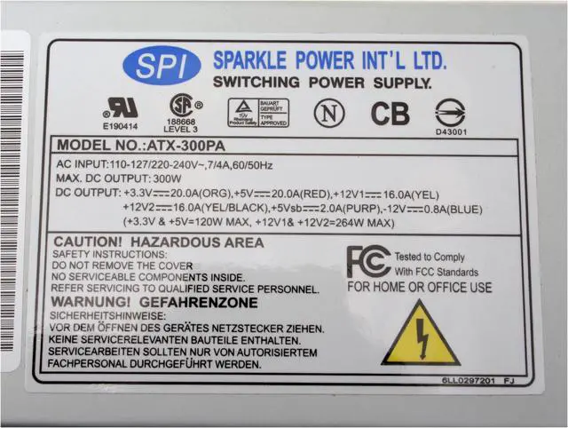Alt view image 7 of 7 - SPARKLE ATX-300PA 300W ATX12V    Power Supply