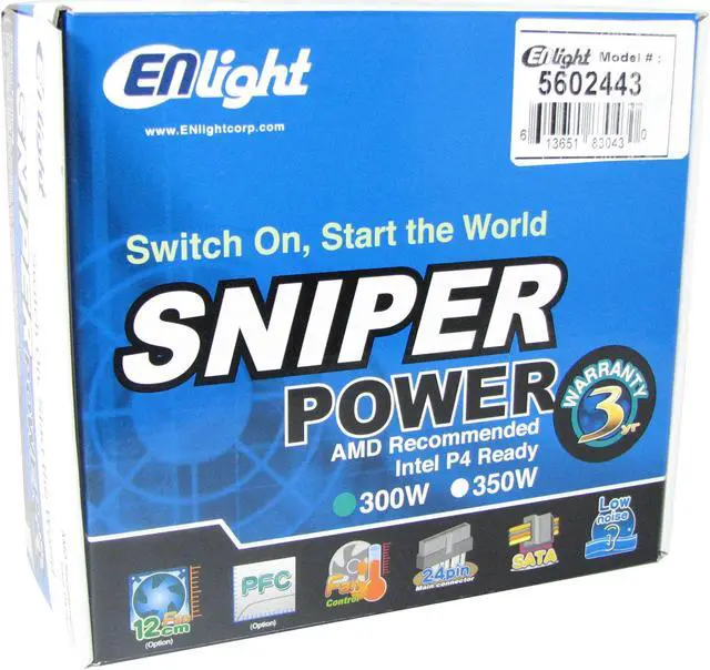Alt view image 8 of 8 - Enlight EN-5602443 300 W ATX Power Supply