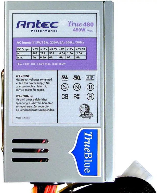 Alt view image 3 of 8 - Antec TruePower TRUEBLUE 480 480 W ATX12V Power Supply