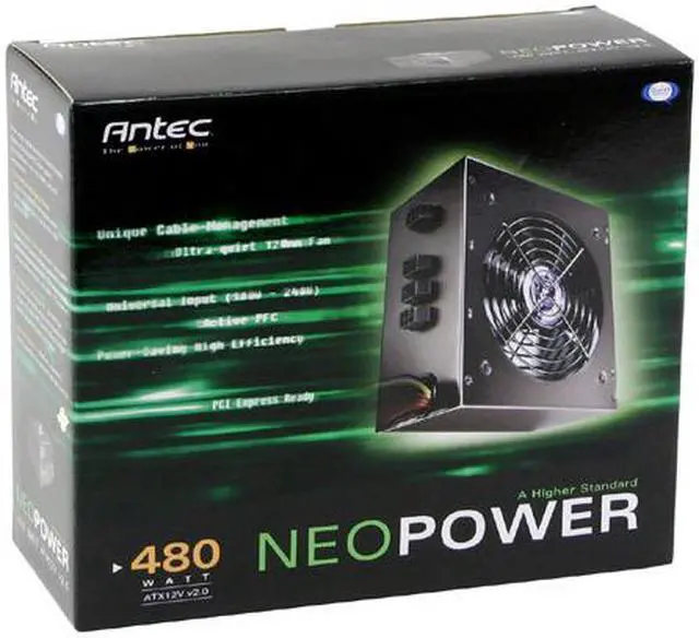 Alt view image 7 of 7 - Antec NEOPOWER 480 480 W ATX12V v2.0 Modular Active PFC Power Supply