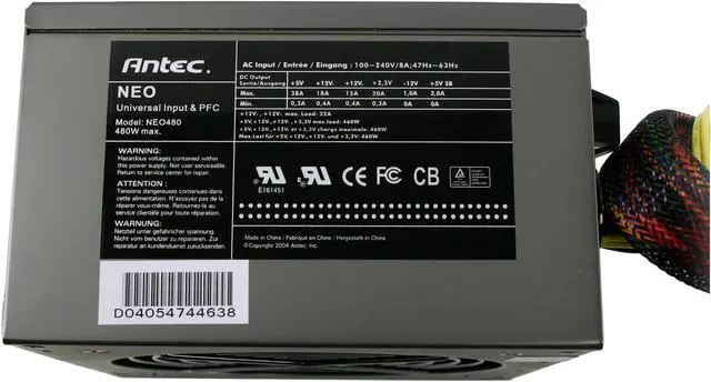 Alt view image 3 of 7 - Antec NEOPOWER 480 480 W ATX12V v2.0 Modular Active PFC Power Supply