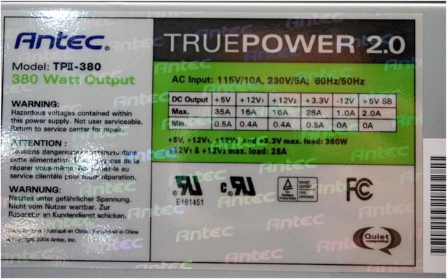 Alt view image 3 of 8 - Antec TRUEPOWERII TPII-380 380 W ATX12V Power Supply